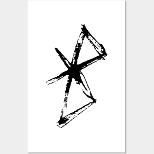 Dark and Gritty Bluetooth Symbol Posters and Art